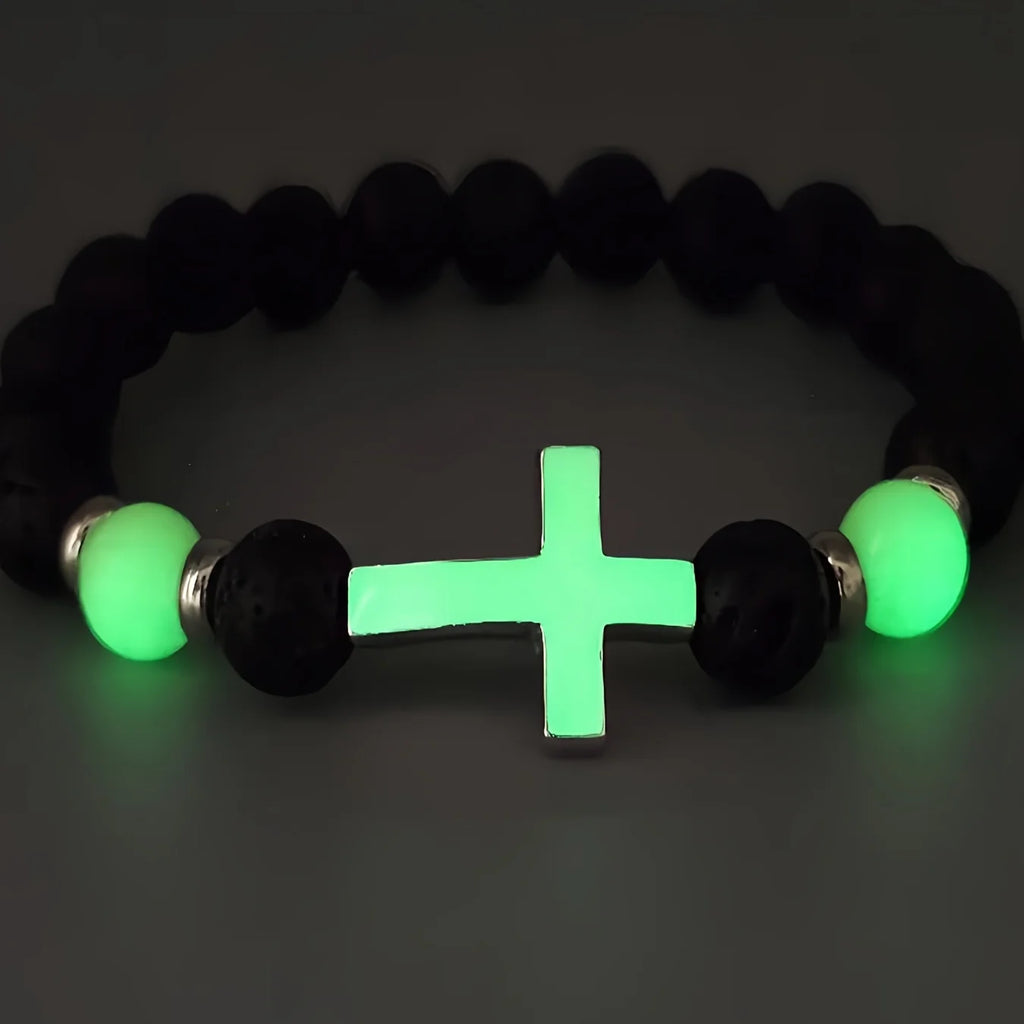 Cross Charm Light Up in the Dark Bracelet
