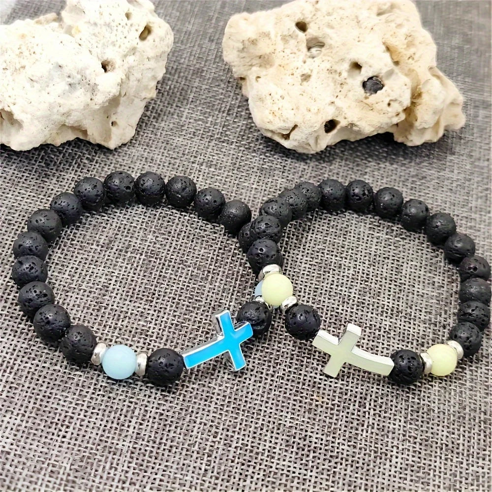 Cross Charm Light Up in the Dark Bracelet