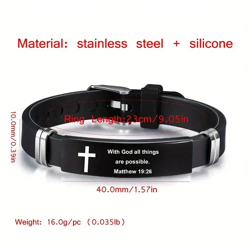 Stainless Steel Bible Verse Bracelet